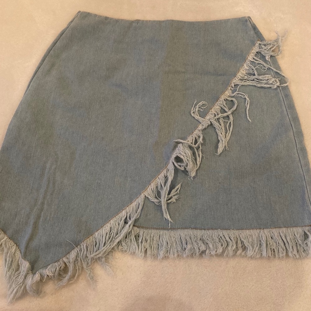 SHEIN denim overlap skirt